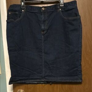 Ralph Lauren Jean Co Dark Denim Skirt size 18W
